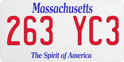 MA license plate 263YC3