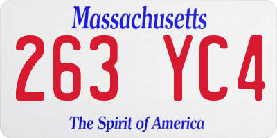 MA license plate 263YC4