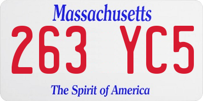 MA license plate 263YC5