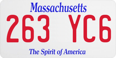 MA license plate 263YC6