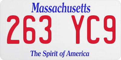 MA license plate 263YC9