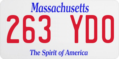 MA license plate 263YD0