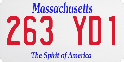 MA license plate 263YD1