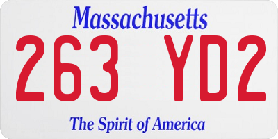MA license plate 263YD2