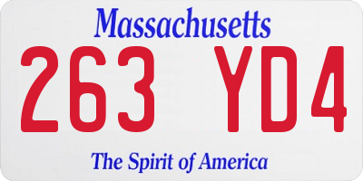 MA license plate 263YD4