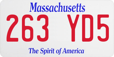 MA license plate 263YD5