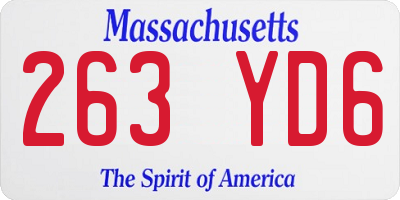 MA license plate 263YD6