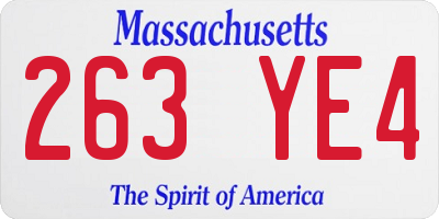 MA license plate 263YE4