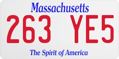 MA license plate 263YE5