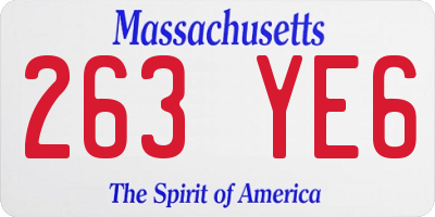 MA license plate 263YE6