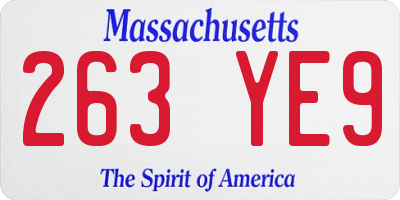 MA license plate 263YE9