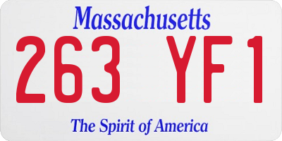 MA license plate 263YF1