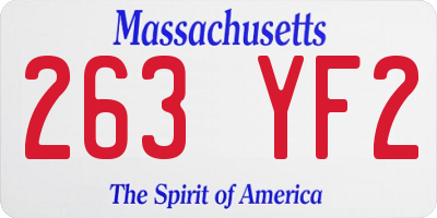 MA license plate 263YF2