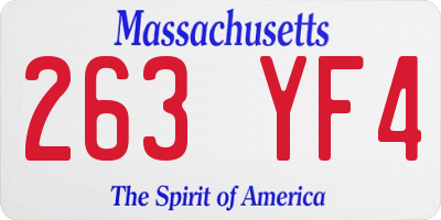MA license plate 263YF4