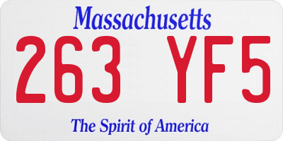 MA license plate 263YF5