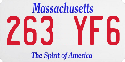 MA license plate 263YF6