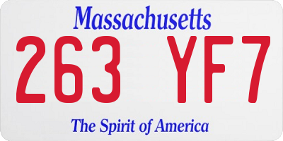 MA license plate 263YF7