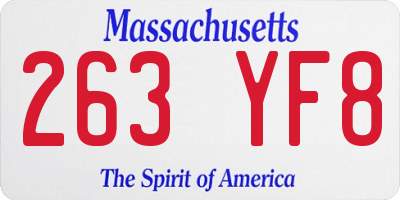 MA license plate 263YF8