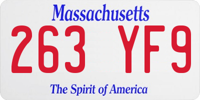 MA license plate 263YF9