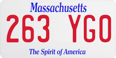 MA license plate 263YG0