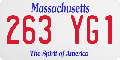 MA license plate 263YG1
