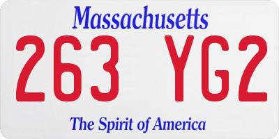 MA license plate 263YG2