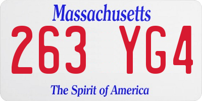 MA license plate 263YG4