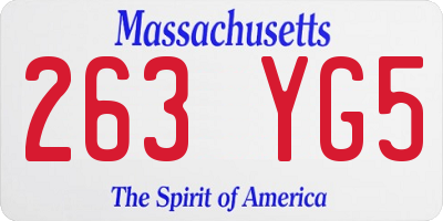 MA license plate 263YG5