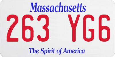MA license plate 263YG6