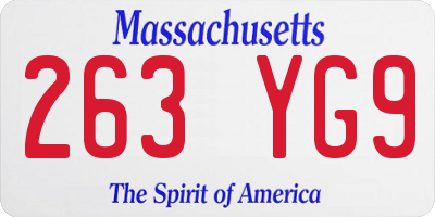 MA license plate 263YG9