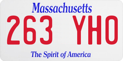 MA license plate 263YH0