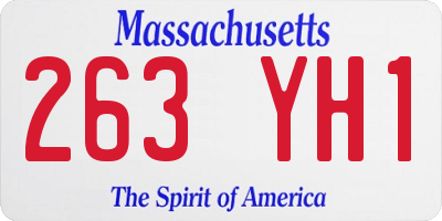 MA license plate 263YH1