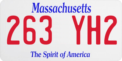 MA license plate 263YH2