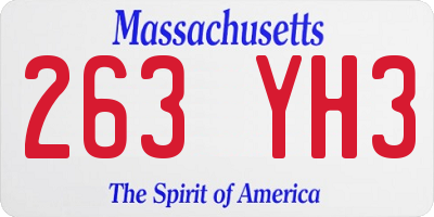 MA license plate 263YH3