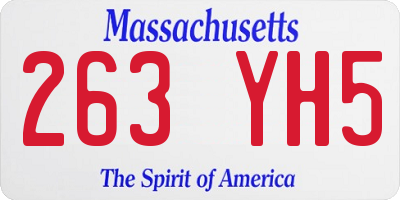 MA license plate 263YH5