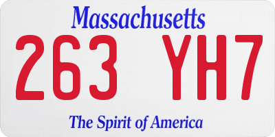 MA license plate 263YH7