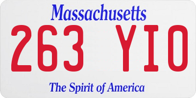 MA license plate 263YI0