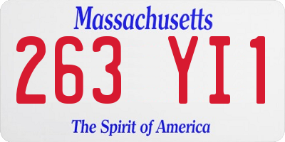 MA license plate 263YI1