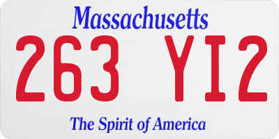 MA license plate 263YI2