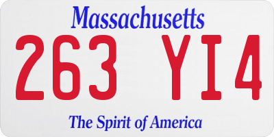 MA license plate 263YI4