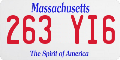 MA license plate 263YI6