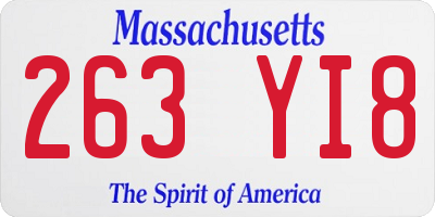 MA license plate 263YI8