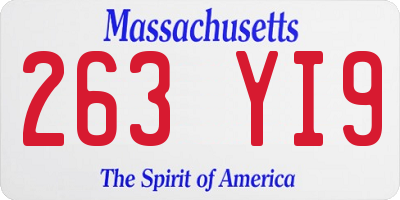 MA license plate 263YI9