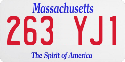 MA license plate 263YJ1