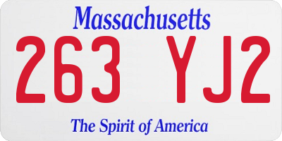 MA license plate 263YJ2