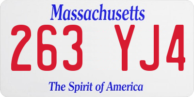 MA license plate 263YJ4