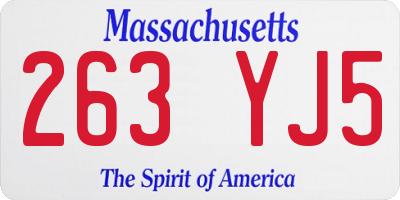 MA license plate 263YJ5