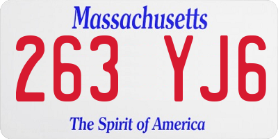 MA license plate 263YJ6