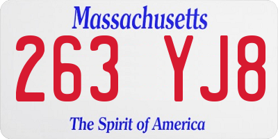 MA license plate 263YJ8