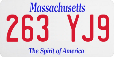 MA license plate 263YJ9